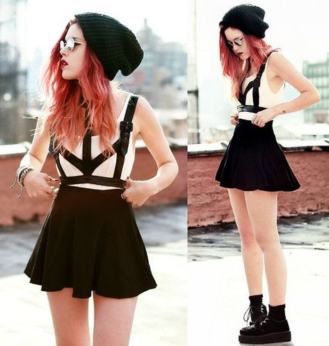 Scene Girl, Look Grunge, Happy Clothes, Women Fashion Edgy, Alternative Outfits, Soft Grunge, Dieselpunk, Creepers, Ladies Dress Design