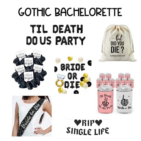 Abby Peek's Amazon Page Corpse Bride Bachelorette Party, Emo Themed Bachelorette Party, Halloween Theme Bachelorette, Horror Theme Bachelorette Party, Rip To The Miss Bachelorette, Zombie Bachelorette Party, She Found Her Boo Bachelorette, Coven Themed Bachelorette Party, Rip To Single Life Bachelorette