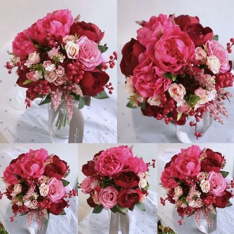 Pink Centerpieces Wedding, Magenta Wedding Theme, Raspberry Wedding, Pink Wedding Centerpieces, Magenta Wedding, Gorgeous Wedding Bouquet, Bridal Bouquet Pink, Blush Wedding Flowers, Wedding Bouquets Bride