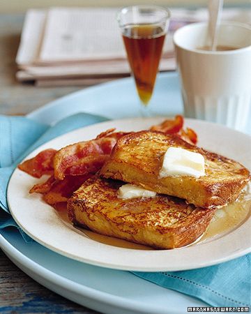 Classic French Toast. Found this on Martha Stewart's website. Basic French Toast, Classic French Toast, Best French Toast, Martha Stewart Recipes, Make French Toast, What's For Breakfast, French Toast Bake, French Toast Recipe, Breakfast Time