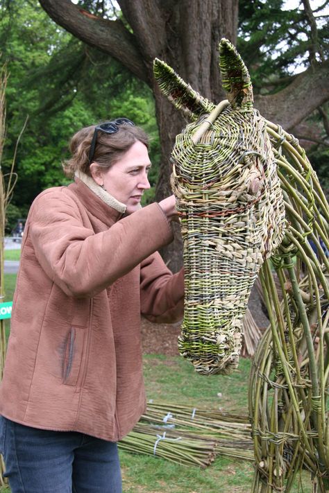 Portlaoise Ireland, Weaving Sculpture, Laois Ireland, Willow Sculpture, Horse Beautiful, Willow Garden, Basket Weaver, Willow Weaving, Country Fair