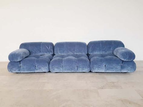 For Sale on 1stdibs - Mario Bellini designed this amazing modular sectional sofa for C&B Italia. These elements have been reupholstered in blue velvet. We have more original Blue Couch, Mario Bellini, Decor Studio, Bellini, Dream House Decor, Interior Inspo, Interior Furniture, B & B, 인테리어 디자인