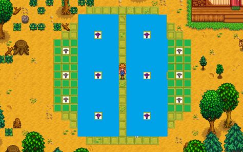 Steam Community :: Guide :: Good Sprinkler Layouts Stardew Farms, Stardew Valley Layout, Stardew Valley Tips, Stardew Valley Farms, Stardew Valley Fanart, Farm Layout, Sprinklers, Video X, Game Inspiration