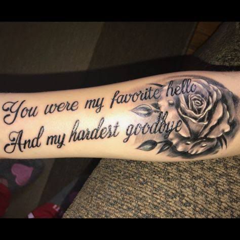 Memorial Tattoo Quotes, Grandma Tattoos, Hardest Goodbye, Rip Tattoo, Acne Makeup, Remembrance Tattoos, Forarm Tattoos, Inspiration Tattoos, Dad Tattoos