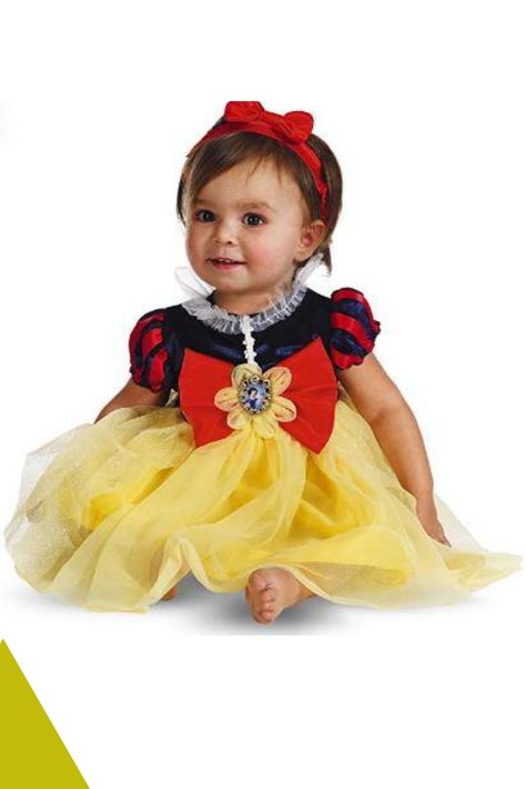 100% Polyester Imported Hand Wash Officially Licensed product Product Includes: Dress with character cameo and headband with bow. Whether it's Halloween, birthday parties, or even a fun filled night, disguise is good for everything! baby style, baby beauty, baby clothing, baby clothes, baby drees style. Baby Snow White Costume, Baby Snow White, Snow White Halloween Costume, White Halloween Costumes, Infant Costume, Disney Princess Babies, Snow White Dresses, Snow White Costume, Costume Disney