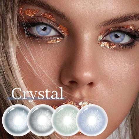 Coleyes Crystal Series Yearly Prescription Colored Contacts Ice Blue Eyes, Makeup With Blue Lenses, Light Blue Contacts, Blue Contact Lenses, Light Blue Eye Contacts, Ice Blue Contact Lenses, Cool Contacts, Rare Eye Colors, Best Colored Contacts