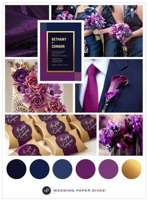 Jewel Tone Wedding Colors, Blue Beach Wedding, Purple And Gold Wedding, Wedding Color Scheme, Gold Wedding Colors, Beach Wedding Colors, Plum Wedding, Purple Color Schemes, Bouquet Bridesmaid