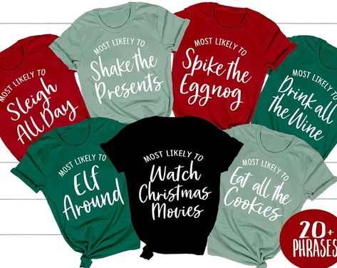 Christmas shirts for family - Etsy Christmas Shirts Family, Funny Matching, Matching Christmas Shirts, Christmas Party Shirts, Family Humor, Funny Christmas Shirts, Family Christmas Shirts, Mens Long Sleeve Tee, Christmas Family