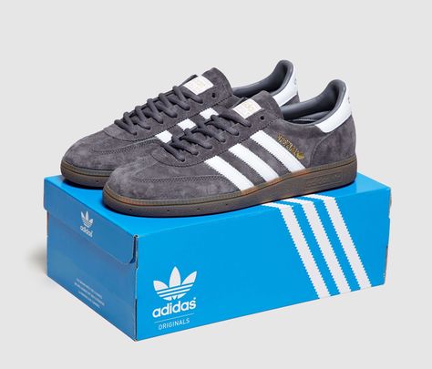 New release - Adidas Handball Spezials in slate grey Grey Spezial Adidas, Heels Ideas, Sandals Design, Adidas Og, Vintage Trainers, Adidas Handball, Football Casuals, Woman Sandals, Amazing Woman