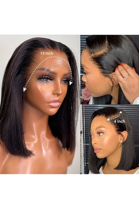 Lace Frontal Bob Wigs Human Hair Pre Plucked 13x4 Lace Frontal Wigs Human Hair With Baby Hair Bleached Knots Virgin Glueless Human Hair Wigs for Black Women 150% Density Natural Color 14inch Frontal Bob, Lace Frontal Bob, Short Bob Styles, Human Lace Wigs, Hair Wigs For Black Women, Bob Lace Front Wigs, Lace Frontal Wigs, Wigs Human Hair, Short Bob Wigs