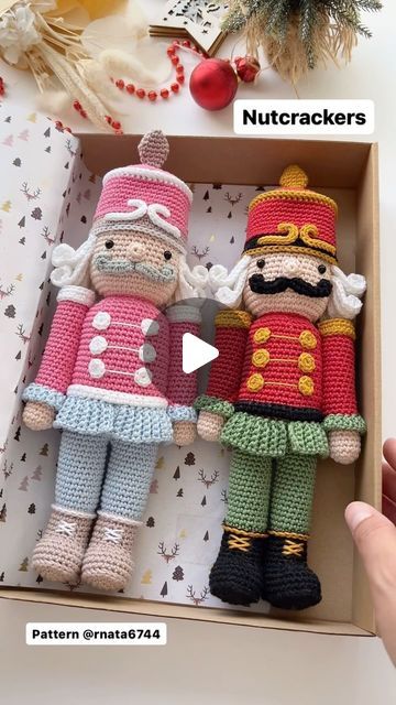 Crochet Christmas Characters, Crochet Nutcracker Pattern Free, Crochet Nutcracker Free Pattern Christmas, Knitted Nutcracker Patterns Free, Free Crochet Nutcracker Pattern, Nutcracker Amigurumi Pattern Free, Nutcracker Crochet Pattern Free, Crochet Nutcracker Pattern, Crochet Nutcracker Ornament