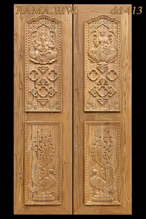 Double Door Design Wood Double Door Design Wood Indian, Main Double Door Design Wood, Wooden Main Double Door Design, Main Door Double Door Designs, Main Double Door Design, Main Double Door, Wooden Double Front Doors, Indian Main Door Designs, Pooja Design