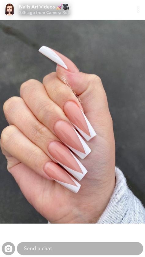 French Tip Nail Designs, Ombre Acrylic Nails, French Tip Acrylic Nails, Her Nails, Simple Acrylic Nails, French Acrylic Nails, Long Acrylic Nails Coffin, Nails French, Acrylic Nails Coffin Short