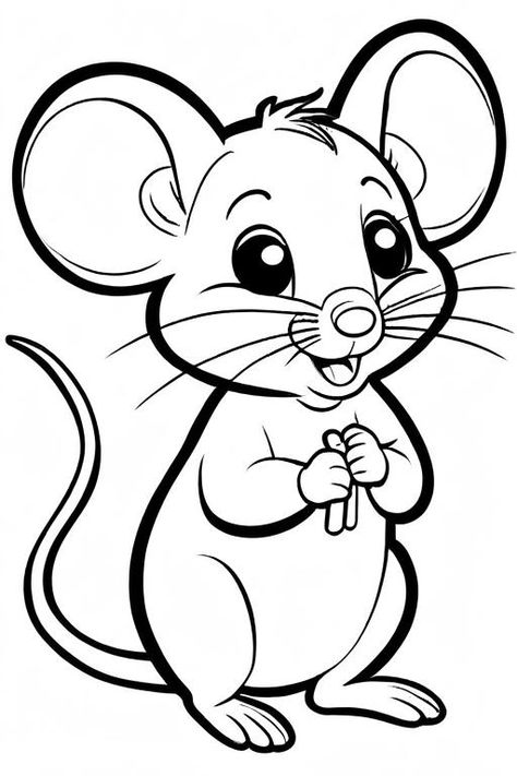 Christmas Mouse Coloring Pages, Inkleur Prente, Drawing Mouse, Mouse Coloring Pages, Vegetable Animals, Bird Coloring, Owl Coloring Pages, Mouse Pictures, Farm Animal Coloring Pages