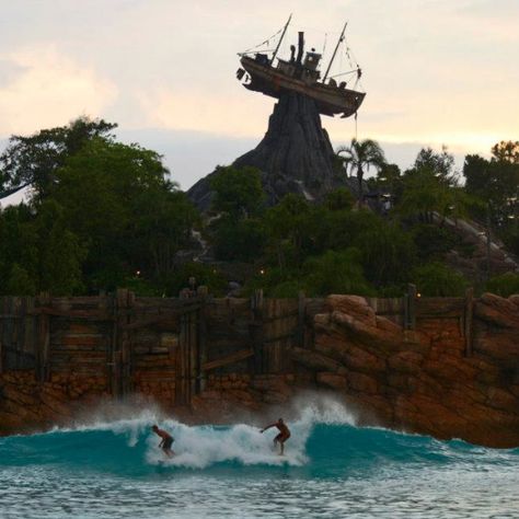 Where better to learn to surf? Theme Park Planning, Fun Water Parks, Typhoon Lagoon, Disney California Adventure Park, Vacation Florida, California Adventure Park, Wave Pool, World Water, Disney Day