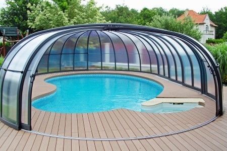 Gulf replica Project 346 Retractable Pool Cover, Swimming Pool Enclosures, Indoor Swimming Pool Design, Kolam Air, Pool Shade, Pool Enclosures, Luxury Pools, Dream Pools, Backyard Pool Designs