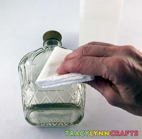 Wipe the crown bottle with rubbing alcohol to remove any oils from handling the bottle Crown Royal Bottles Ideas, Crown Bottle Crafts Diy, Crown Royal Bottle Crafts Diy, Patron Bottle Crafts, Crown Bottles, Whiskey Bottle Crafts, Wine Bottle Lamps, Crown Royal Crafts, Old Liquor Bottles