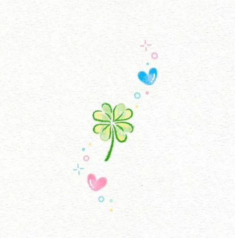 Clover Doodle, Fakta Virgo, Clover Drawing, White Heart Tattoos, Cute Flower Drawing, Clover Tattoo, Simplistic Wallpaper, Clover Tattoos, Diy Crafts Love