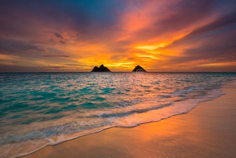 Kailua Oahu, Lanikai Beach, Beach Sunrise, Sunrise Beach, Beautiful Sunrise, Oahu Hawaii, Oahu, Travel Dreams, Painting Ideas