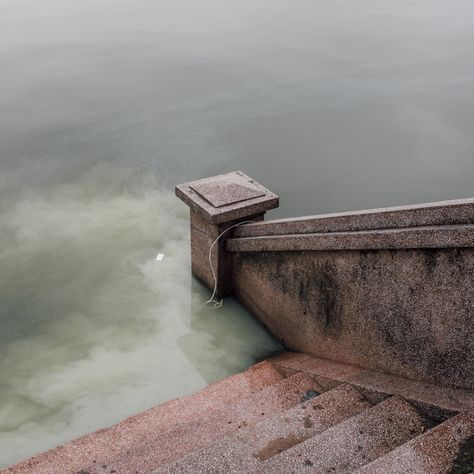 Adam Birkan - I love the colours of the murky water.  The top of the handrail post has an Oriental feel (not sure where this was taken) and the colour of the water has a jade green look, like the stones they sell in certain parts of Asia that are supposed to bring good luck to you.  I also like the mystery of not knowing where this staircase used to lead to before the potential flood. They have half flooded staircases like this in Venice too, so you don't know where  idea where they used to go. Water Flood, Spring Studios, Water Aesthetic, Ohio University, Juxtapoz Magazine, The Haunting, Gothic Horror, Good Luck To You, Greek Myths