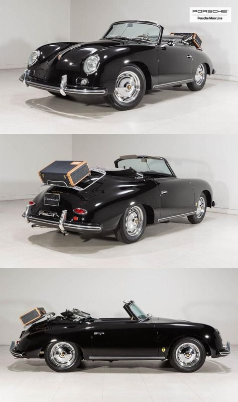 Porsche Cabriolet, Porsche Car, Porsche 356a, Chrome Wheels, Classic Porsche, Luggage Rack, Porsche 356, Suitcases, Old Cars