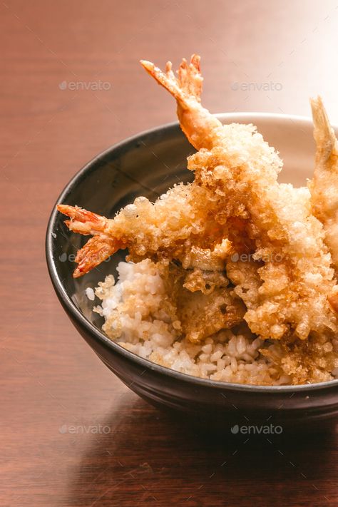 Tempura Photography, Tempura Rice Bowl, Veggie Tempura, Japanese Tempura, Photo Branding, Japanese Breakfast, Menu Book, Rice Bowl, Tempura