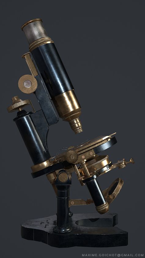 ArtStation - Old Microscope - Game Ready, Maxime Goichot Texture Download, Microscopes, Fell In Love, My Dad, In 3d, I Fall, The Old, In Love, Old Things