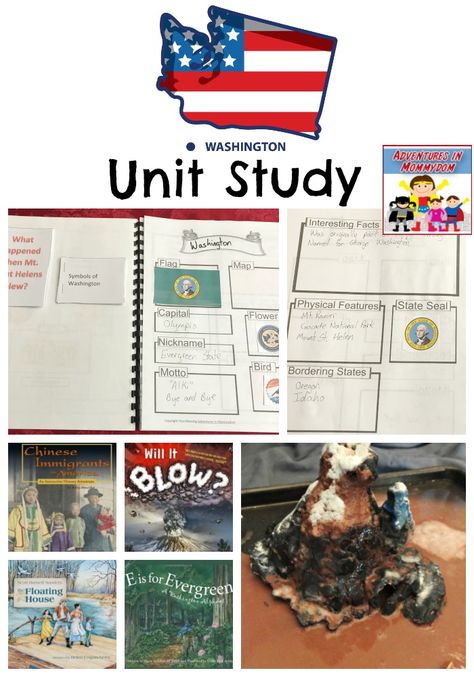 washington unit study Space Unit Study, Unit Study Planner, Geography Homeschool, Washington State History, United States Geography, American History Homeschool, Us Geography, State Crafts, Messy Life