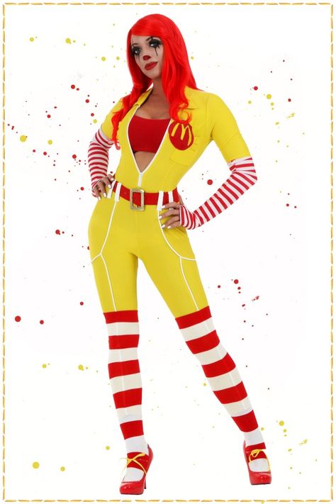 Ronald Mc Donald Costume, Ronald Mcdonald Costume Women, Mcdonalds Costume, Mcdonalds Outfit, Mcdonald Costume, Ronald Mcdonald Costume, Clown Costume Women, Mc Do, Side Order