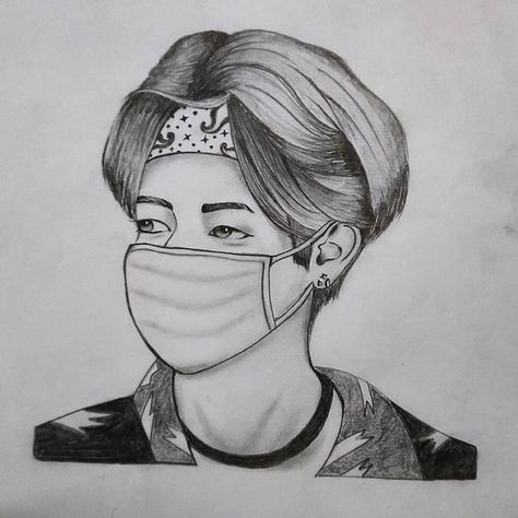 Bts V Sketch, V Sketch, Drawing Bts, Pencil Portrait, Bts V, Bts Taehyung, Art Artwork, A Photo, Sketch