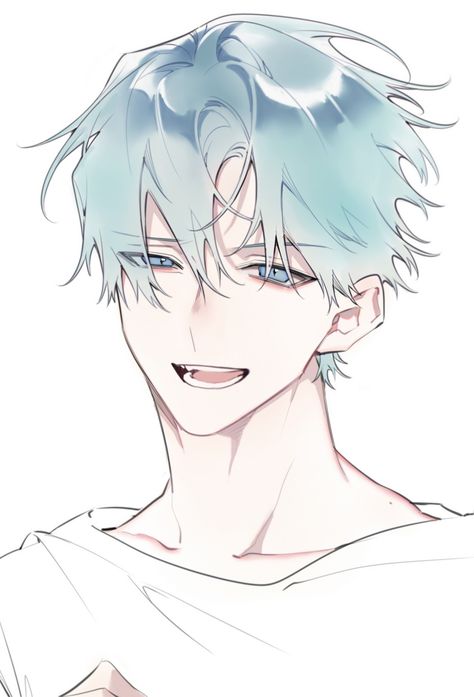 Blue Hair Anime Boy, Anime Boy Sketch, Manga Drawing Tutorials, Boy Drawing, 캐릭터 드로잉, Amazing Drawings, Anime Drawings Tutorials, Art Tutorials Drawing, Fanarts Anime