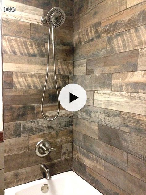 Bathroom Wood Tile, Wood Tile Shower, Tile Tub, Wood Tub, Wood Tile Bathroom, Wood Wall Tiles, Tile Tub Surround, Room Wall Tiles, Bathroom Wood