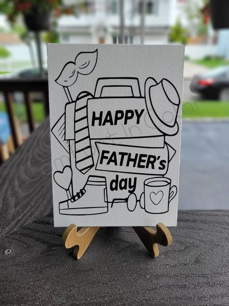 Ready to paint Fathers Day canvas. Paint party, party favor, Fathers Day gift Fathers Days Craft, Diy Paint Canvas, Fathers Day Canvas, Canvas Paint Party, Kids Paint Party, Pre Drawn Canvas, Kids Painting Party, Paint Canvas, Paint Diy