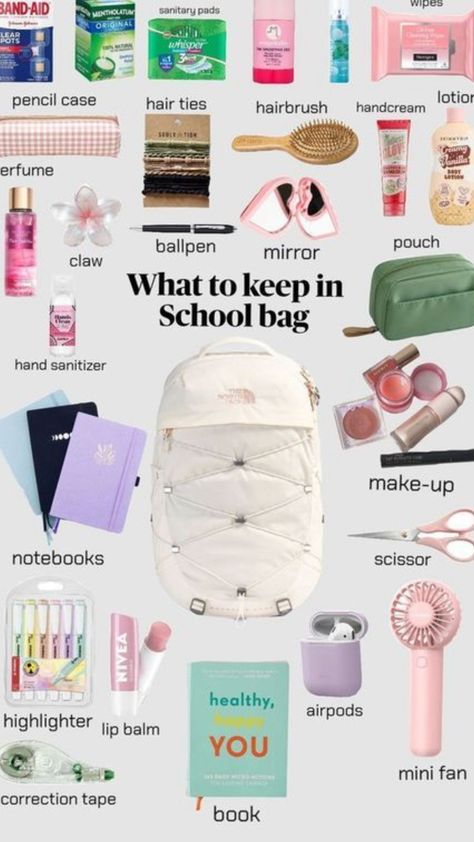 What you should put in your backpack 🎒 Things To Have In Your Backpack, What To Keep In Your Backpack, What To Pack For School, Whats In My Backpack, What's In My Backpack, In My Backpack, School Must Haves, My Backpack, Correction Tape