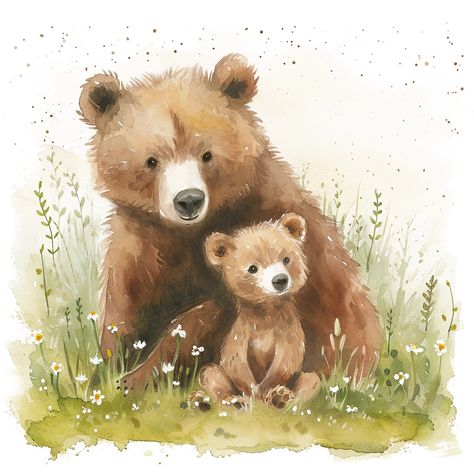 Trending visual showcase mentored by ThetaCursed, License: CC BY-NC 4.0 Watercolour Woodland Animals, Cute Bear Watercolor, Bear Paintings Easy, Animal Watercolour, Bear Painting, Bear Watercolor, Bear Paintings, Storybook Art, Childrens Books Illustrations