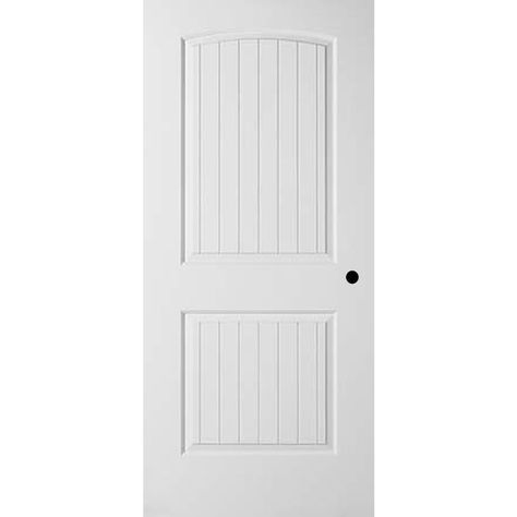 $73- ReliaBilt 2-panel Round Top Plank Single Prehung Interior Door (Common: 24-in X 80-in; Actual: 25.375-in x 81.187-in) Round Top Interior Door, Farmhouse Interior Doors, American Building, Plank Door, Americana Design, Craftsman Door, Custom Wood Doors, Prehung Interior Doors, Contemporary Doors