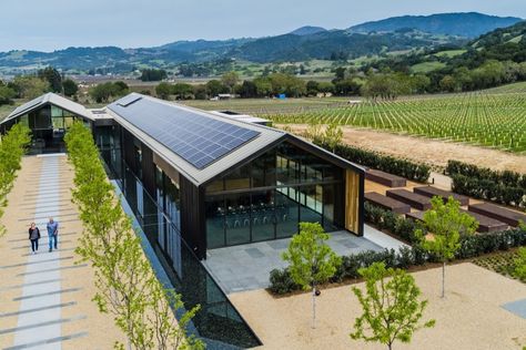 Silver Oak becomes world’s most sustainable winery Solar Thermal Energy, Wineries Architecture, Solar Architecture, Silver Oak, Hot Water System, Koi Pond, Sustainable Brand, Built Environment, Green Building