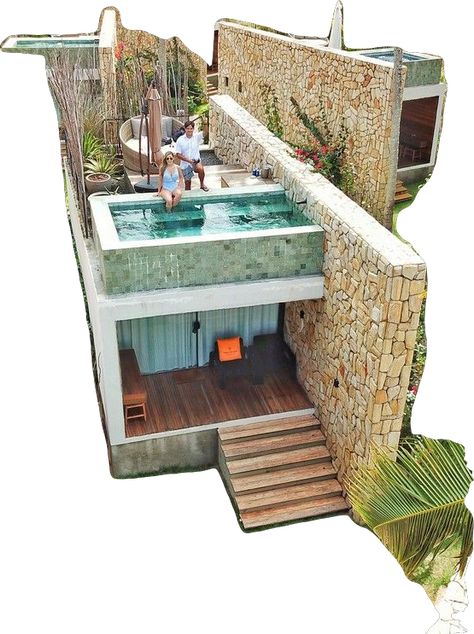 Pool House Plans, Resort Architecture, Small Pool Design, Resort Design, Beach House Design, Backyard Pool Designs, Container House Design, Small Backyard Pools, Villa Design