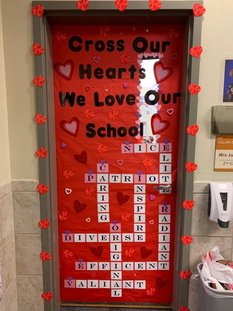 February Theme Classroom Door, Valentine Theme Classroom Door, Preschool Valentines Door Decorations, Door Decorating Contest Valentines Day, Valentine's Day Door Decorations, Valentines School Door, Valentines Door Ideas For Classroom, Valentine Classroom Door Ideas, February Door Ideas For Classroom