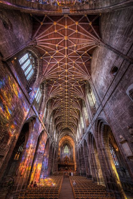 Chester Cathedral - The Nave by Mark Carline, via Flickr | Chester | www.visitchester.com English Cathedrals, Christian Architecture, Chester England, Chester Cathedral, Chester City, English Castles, Gothic Cathedrals, Cathedral Architecture, Religious Architecture