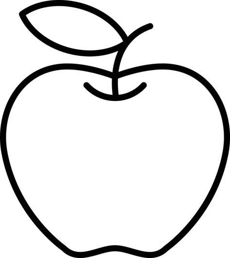 Apple Outline Icon Preschool Apple Worksheets, Apple Outline, Math Worksheets For Kids, Preschool Worksheets Free Printables, Apple Kindergarten, Apple Tattoo, Outline Pictures, Apple Preschool, Dibujo Simple