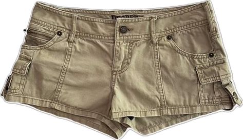 Mini Cargo Shorts, Low Rise Cargo Shorts, Cargo Shorts Outfit, Brown Shorts, Y2k Skater, Early 2000s, Pocket Detail, Cargo Shorts, Short Outfits