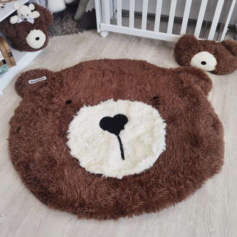 🐕 Big deals! Personalized Fluffy Bear Nursery Rug - Woodland Theme, Cute Rug for Baby Room Decor, Ideal Baby Boy Gift only at €90.00 Hurry. #WoodlandTheme #NurseryDecor #BabyGift #BearNurseryRug #BearRug #BabyBoy #AdventureNursery #NurseryRug #CuteRug #BabyRoomDecor Baby Bear Nursery, Animal Wall Mount, Thoughtful Baby Gifts, Cute Rug, Woodland Retreat, Woodland Theme Baby, Fluffy Bear, Teddy Bear Nursery, Bear Rug