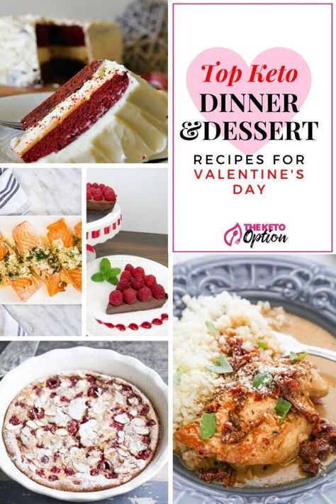 Top Keto Dinner and Dessert Recipes For Valentine's Day | On Valentine’s Day, treat yourself and your sweetheart to a beautiful and low carb evening with one of these simple keto dinner and dessert recipes | Keto Valentine's Day Recipes | Low Carb Valentine's Day | Visit trinakrug.com/keto-recipes Keto Valentines, Valentines Recipes Desserts, Keto Holiday Recipes, Diet Cookies, Recipes Low Carb, Simple Keto, Low Carb Cheesecake, Keto Friendly Desserts, Low Carb Breakfast Recipes