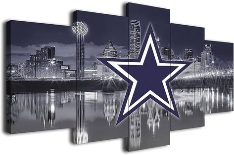 Amazon.com: Dallas City Cowboys American Football Poster Sports Pattern Canvas Wall Art Print Pattern Artwork Home Decor Large Frame Painting Ready to Hang 5Pcs (Framed,30x40x2pcs+30x60x2pcs+30x80cmx1pcs): Posters & Prints Dallas Cowboys Room Decor, Dallas Cowboys Bedroom, Dallas Cowboys Theme, Dallas Cowboys Crafts, American Football Poster, Dallas Cowboys Decor, Cowboy Wall Art, Sports Pattern, Cowboys Dallas