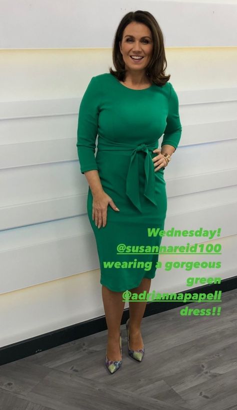 Susana Reid, Suzanna Reid, Susanna Reid, Curvy Women Jeans, Green Dress, Women Jeans, Celebrities, How To Wear