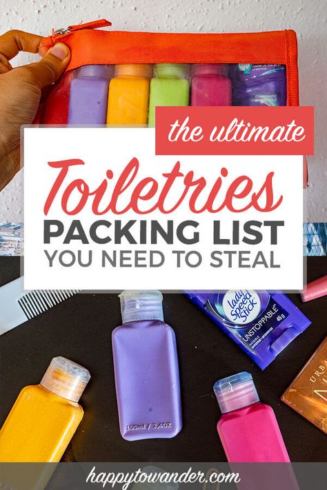 Toiletries Packing List, Toiletries Packing, Toiletries List, Travel Size Toiletries, Packing Guide, Packing List For Vacation, Packing For A Cruise, Vacation Packing, Packing List For Travel