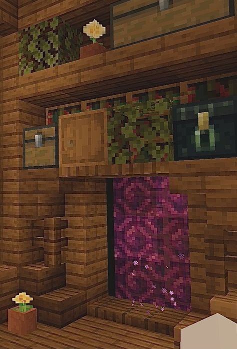 Cottage Core Minecraft House Interior, Minecraft Inside Decor, Minecraft Inside Houses Ideas, Inside Minecraft Houses Ideas, Minecraft Storage Room Ideas, Enchanting Room Minecraft, Minecraft Storage Room, Minecraft Beach House, Interior Design Minecraft