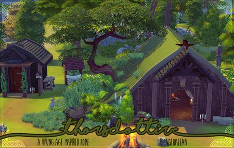 Sims 4 History Challenge CC Finds Sims 4 Viking Cc, Viking Hall, Real Vikings, Norse Legend, Viking House, Sims Building, Best Sims, Sims 4 Build, Viking Age