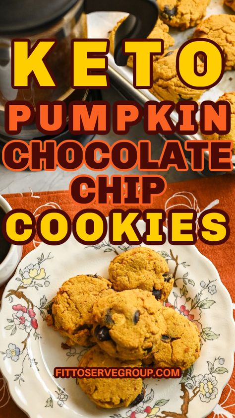 Keto Pumpkin Chocolate Chip Cookies, Gluten-Free Keto Pumpkin Chocolate Chip Cookies, Low Carb Fall Desserts, Cookies Almond Flour, Low Carb Christmas Recipes, Low Carb Pumpkin Recipes, Gf Cookies, Kids Treats, Diet Cookies, Keto Cookie Recipes